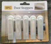 Wholesale - DOOR STOPPER , 5 PCS WHITE PLAST, UPC: 810002203732